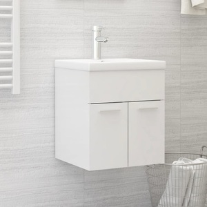 vidaXL, vidaXL Waschbeckenunterschrank Hochglanz-Weiß 41x38,5x46 cm Spanplatte