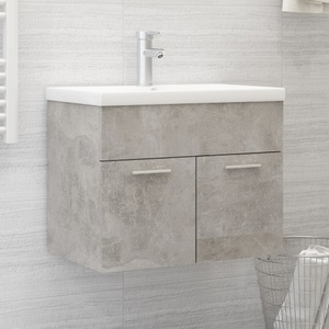 vidaXL, vidaXL Waschbeckenunterschrank Betongrau 60x38,5x46 cm Spanplatte, 