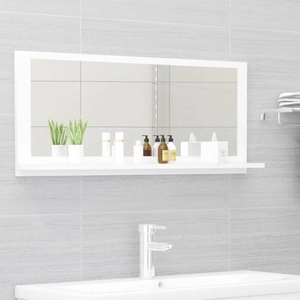 vidaXL, vidaXL Badspiegel Weiß 90x10,5x37 cm Spanplatte, vidaXL Badspiegel Weiß 90x10,5x37 cm Holzwerkstoff