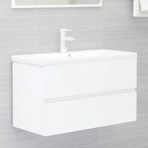 vidaXL, vidaXL Waschbeckenunterschrank Weiß 80x38,5x45 cm Spanplatte