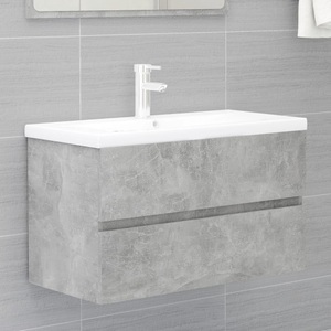 vidaXL, vidaXL Waschbeckenunterschrank Betongrau 80x38,5x45 cm Spanplatte