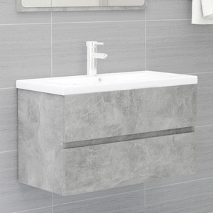 vidaXL, vidaXL Waschbeckenunterschrank Betongrau 80x38,5x45 cm Spanplatte