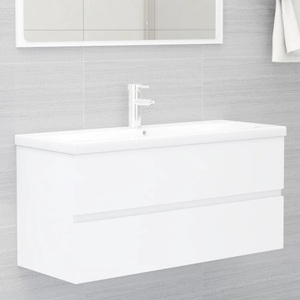 vidaXL, vidaXL Waschbeckenunterschrank Weiß 100x38,5x45 cm Spanplatte