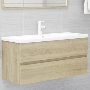vidaXL, vidaXL Waschbeckenunterschrank Sonoma-Eiche 100x38,5x45 cm Spanplatte, vidaXL Waschbeckenunterschrank Sonoma-Eiche 100x38,5x45 cm