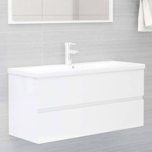 vidaXL, vidaXL Waschbeckenunterschrank Hochglanz-Weiß 100x38,5x45 cm