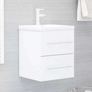 vidaXL, vidaXL Waschbeckenunterschrank Weiß 41x38,5x48 cm Spanplatte