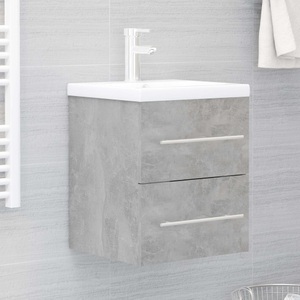 vidaXL, vidaXL Waschbeckenunterschrank Betongrau 41x38,5x48 cm Spanplatte