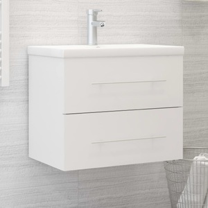 vidaXL, vidaXL Waschbeckenunterschrank Weiß 60x38,5x48 cm Spanplatte