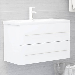 vidaXL, vidaXL Waschbeckenunterschrank Weiß 80x38,5x48 cm Spanplatte