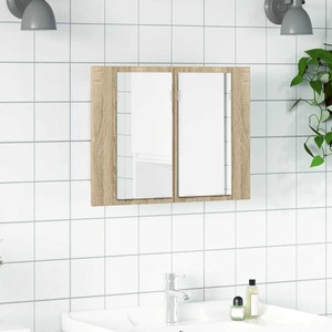 vidaXL, vidaXL LED-Bad-Spiegelschrank Sonoma-Eiche 60x12x45 cm