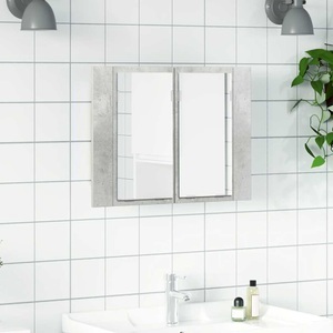 vidaXL, vidaXL LED-Bad-Spiegelschrank Betongrau 60x12x45 cm