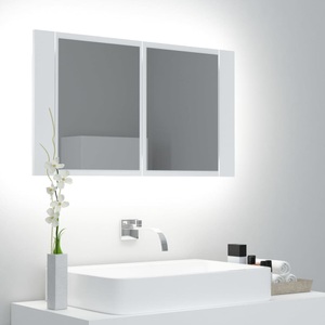 vidaXL, vidaXL LED-Bad-Spiegelschrank Weiß 80x12x45 cm