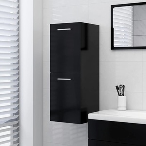 vidaXL, vidaXL Badezimmerschrank Schwarz 30x30x80 cm Holzwerkstoff, vidaXL Badezimmerschrank Schwarz 30x30x80 cm Holzwerkstoff