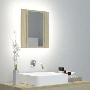 vidaXL, vidaXL LED-Bad-Spiegelschrank Sonoma-Eiche 40x12x45 cm, vidaXL LED-Bad-Spiegelschrank Sonoma-Eiche 40x12x45 cm Acryl