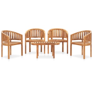 vidaXL, vidaXL 5-tlg. Garten-Lounge-Set Massivholz Teak, vidaXL 5-tlg. Garten-Lounge-Set Massivholz Teak