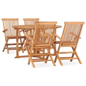 vidaXL, vidaXL 5-tlg. Garten-Essgruppe Klappbar Massivholz Teak, 