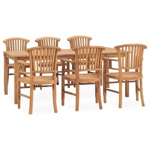 vidaXL, vidaXL 7-tlg. Garten-Essgruppe Massivholz Teak, 