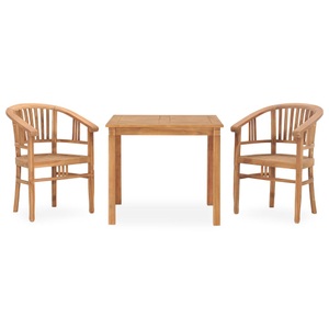 vidaXL, vidaXL 3-tlg. Garten-Essgruppe Teak Massivholz, vidaXL 3-tlg. Garten-Essgruppe Teak Massivholz