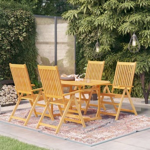 vidaXL, vidaXL 5-tlg. Garten-Essgruppe Massivholz Teak