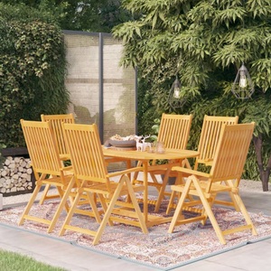 vidaXL, vidaXL 7-tlg. Garten-Essgruppe Massivholz Teak