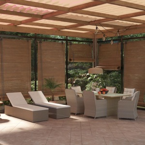 vidaXL, vidaXL 9-tlg. Garten-Essgruppe Poly Rattan Braun, 