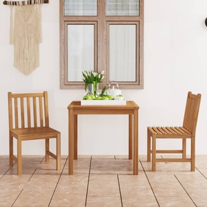 vidaXL, vidaXL 3-tlg. Garten-Essgruppe Teak Massivholz, vidaXL 3-tlg. Garten-Essgruppe Massivholz Teak