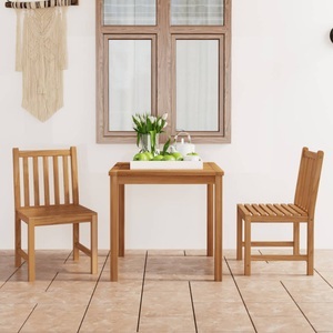 vidaXL, vidaXL 3-tlg. Garten-Essgruppe Teak Massivholz, vidaXL 3-tlg. Garten-Essgruppe Massivholz Teak