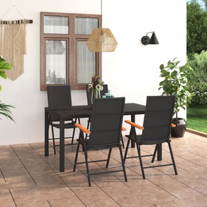 vidaXL, vidaXL 5-tlg. Garten-Essgruppe Schwarz und Braun