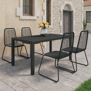 vidaXL, vidaXL 5-tlg. Garten-Essgruppe PVC Rattan Schwarz