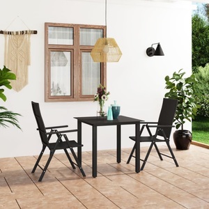 vidaXL, vidaXL 3-tlg. Garten-Essgruppe Schwarz