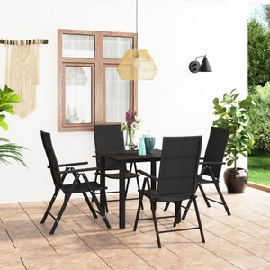 vidaXL, vidaXL 5-tlg. Garten-Essgruppe Schwarz