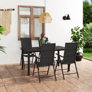 vidaXL 5-tlg. Garten-Essgruppe Schwarz