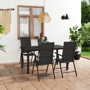 vidaXL, vidaXL 5-tlg. Garten-Essgruppe Schwarz