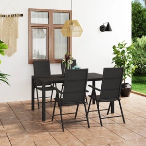 vidaXL, vidaXL 5-tlg. Garten-Essgruppe Schwarz