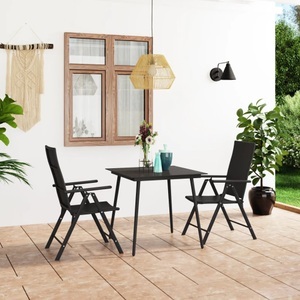 vidaXL, vidaXL 3-tlg. Garten-Essgruppe Schwarz