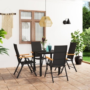 vidaXL, vidaXL 5-tlg. Garten-Essgruppe Schwarz und Braun