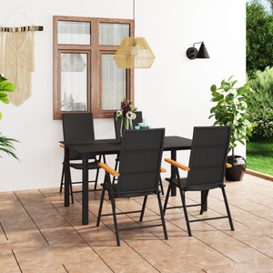 vidaXL, vidaXL 5-tlg. Garten-Essgruppe Schwarz und Braun