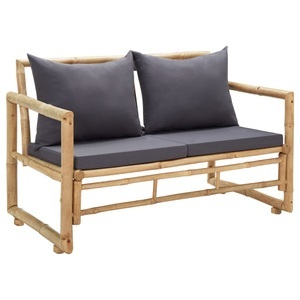 vidaXL, vidaXL Gartenbank mit Kissen 115 cm Bambus, vidaXL Gartenbank mit Kissen 115 cm Bambus