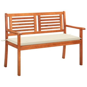 vidaXL, vidaXL 2-Sitzer-Gartenbank mit Auflage 120 cm Massivholz Eukalyptus, vidaXL 2-Sitzer-Gartenbank mit Auflage 120 cm Massivholz Eukalyptus