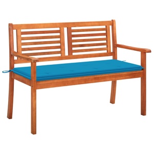 vidaXL, vidaXL 2-Sitzer-Gartenbank mit Auflage 120 cm Massivholz Eukalyptus