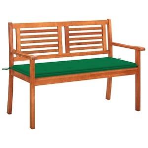 vidaXL, vidaXL 2-Sitzer-Gartenbank mit Auflage 120 cm Massivholz Eukalyptus