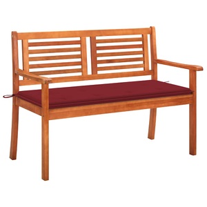 vidaXL, vidaXL 2-Sitzer-Gartenbank mit Auflage 120 cm Massivholz Eukalyptus, vidaXL 2-Sitzer-Gartenbank mit Auflage 120 cm Massivholz Eukalyptus