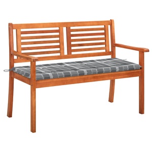 vidaXL, vidaXL 2-Sitzer-Gartenbank mit Auflage 120 cm Massivholz Eukalyptus, vidaXL 2-Sitzer-Gartenbank mit Auflage 120 cm Massivholz Eukalyptus