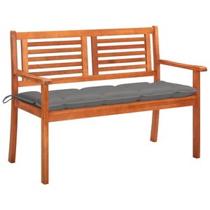 vidaXL, vidaXL 2-Sitzer-Gartenbank mit Auflage 120 cm Massivholz Eukalyptus