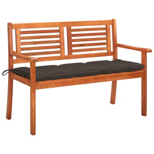 vidaXL, vidaXL 2-Sitzer-Gartenbank mit Auflage 120 cm Massivholz Eukalyptus, 