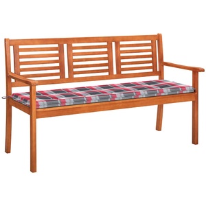 vidaXL, vidaXL 3-Sitzer-Gartenbank mit Auflage 150 cm Massivholz Eukalyptus, vidaXL 3-Sitzer-Gartenbank mit Auflage 150 cm Massivholz Eukalyptus