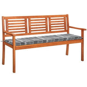 vidaXL, vidaXL 3-Sitzer-Gartenbank mit Auflage 150 cm Massivholz Eukalyptus, vidaXL 3-Sitzer-Gartenbank mit Auflage 150 cm Massivholz Eukalyptus