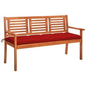 vidaXL, vidaXL 3-Sitzer-Gartenbank mit Auflage 150 cm Massivholz Eukalyptus, vidaXL 3-Sitzer-Gartenbank mit Auflage 150 cm Massivholz Eukalyptus