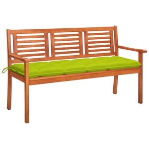 vidaXL, vidaXL 3-Sitzer-Gartenbank mit Auflage 150 cm Massivholz Eukalyptus