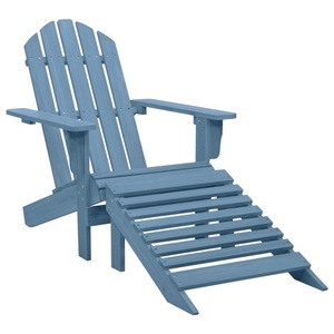 vidaXL, vidaXL Adirondack-Gartenstuhl mit Fußstütze Massivholz Tanne Blau